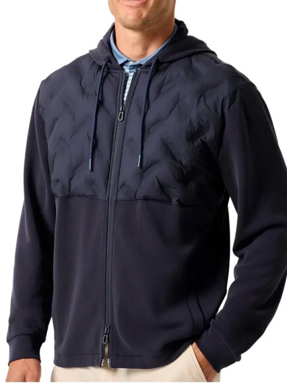 Johnnie-O NWT Zuker mixed media hooded jacket